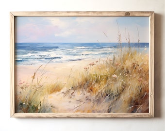 Beach Seascape Painting Downloadable Print Spring Summer Decor Vintage Ocean Waves Sea Printable Art Claude Monet Impressionism Style | 113