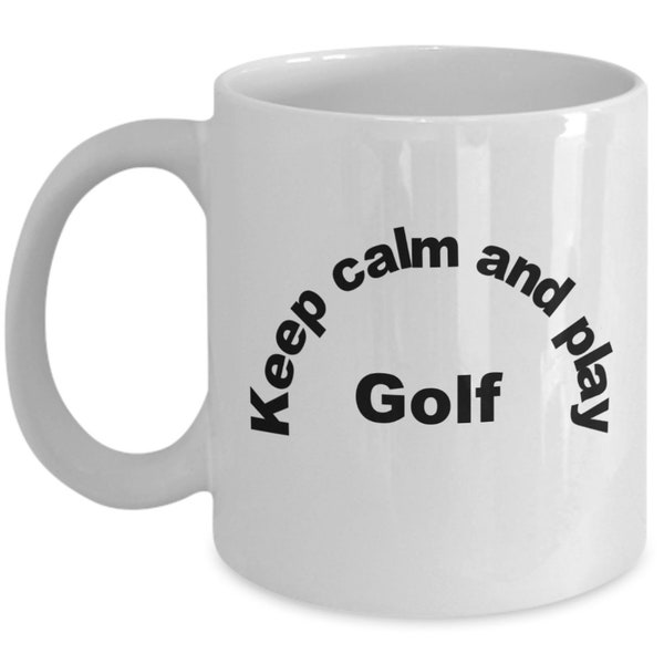 Keep calm and play golf, the best therapy, great coffee mug gift for your favorite golfer