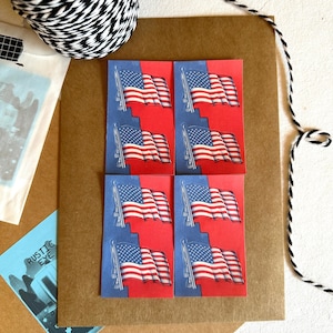 8 Vintage Eureka Amerikanische Flaggen Gummierte Siegel Nr. 82850, US Flagge gestanzte Etiketten für Planer & Junk Journal Schreibwaren