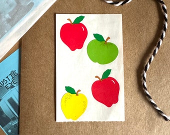 Vintage 90’s Apple Mods Mrs Grossman’s Stickers By The Yard, Yellow Apple Green Apple Red Apple, Gift For Teacher School Scrapbook