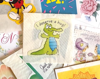 Vintage Hallmark Stickers Collectible Squares, 80s And 90s Fashion Seals & Off The Roll RARE Stickers, Gift For 90s Kid Happy Mail Envelope