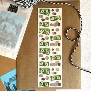 Vintage jaren 90 geld stickers mevrouw Grossman's op maat gesneden, cadeau voor de stickerverzamelaar, dollars en cent stickers