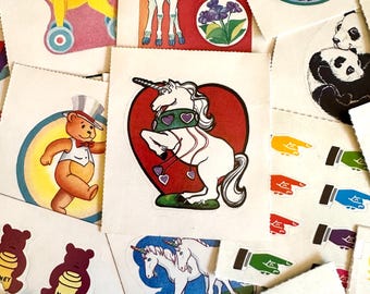 Vintage 80s Stuck On Stickers Mods, Bears Forever, Unicorn Fantascenes, Funtastick Sticker Activity Scholastic School Book Fair Nostalgia