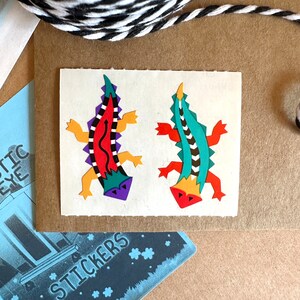 Lézards vintage Robert Shields Design Mods Mrs Grossman Stickers, cadeau pour collectionneur d'autocollants des années 1990, style dynamique du sud-ouest de Santa Fe
