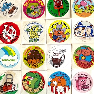 Scratch ‘N Sniff Authentic Vintage 80s 90s Stickers, You Pick Trend & More Round Circle Matte And Shiny Collectible Smelly Stickers