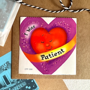 Vintage 1997 CTP I Was Patient Heart Award Sticker, grand sticker louange, cadeau pour collectionneur d'autocollants des années 90
