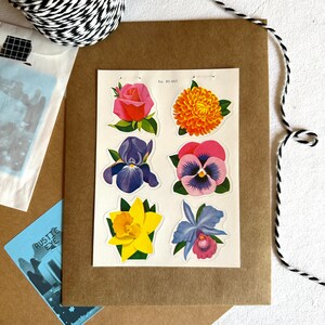 Sceaux floraux Dennison vintage n° 80-962, cadeau autocollant printanier pour ami, agenda et fournitures d'écriture pour journal indésirable