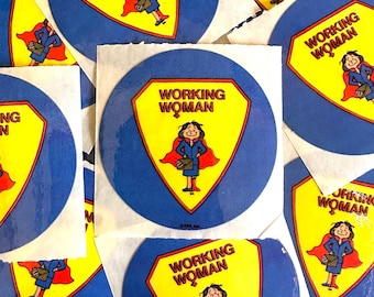 Vintage 80s Boynton Working Woman Stickers RARE, Gift For Female Colleagues, Super Woman Happy Mail Stickers RPP Inc.
