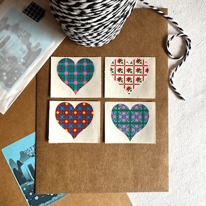 Stickers Mrs Grossman, grands coeurs à motifs vintage des années 90, conçus par Gigi Sproul, cartes de Saint-Valentin bricolage en classe