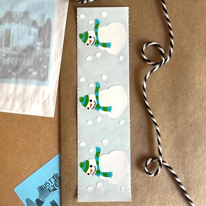 Vintage 90s Christmas Snowman On Blue Background Mrs Grossman’s Stickers By The Yard Unusual Strip: Choose Your Color, Xmas Gift For 90s Kid