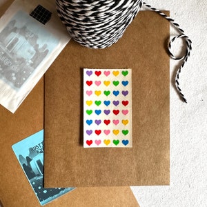 Mini autocollants vintage coeur coloré Mme Grossman, années 80, fournitures de journalisme, cartes de Saint-Valentin bricolage