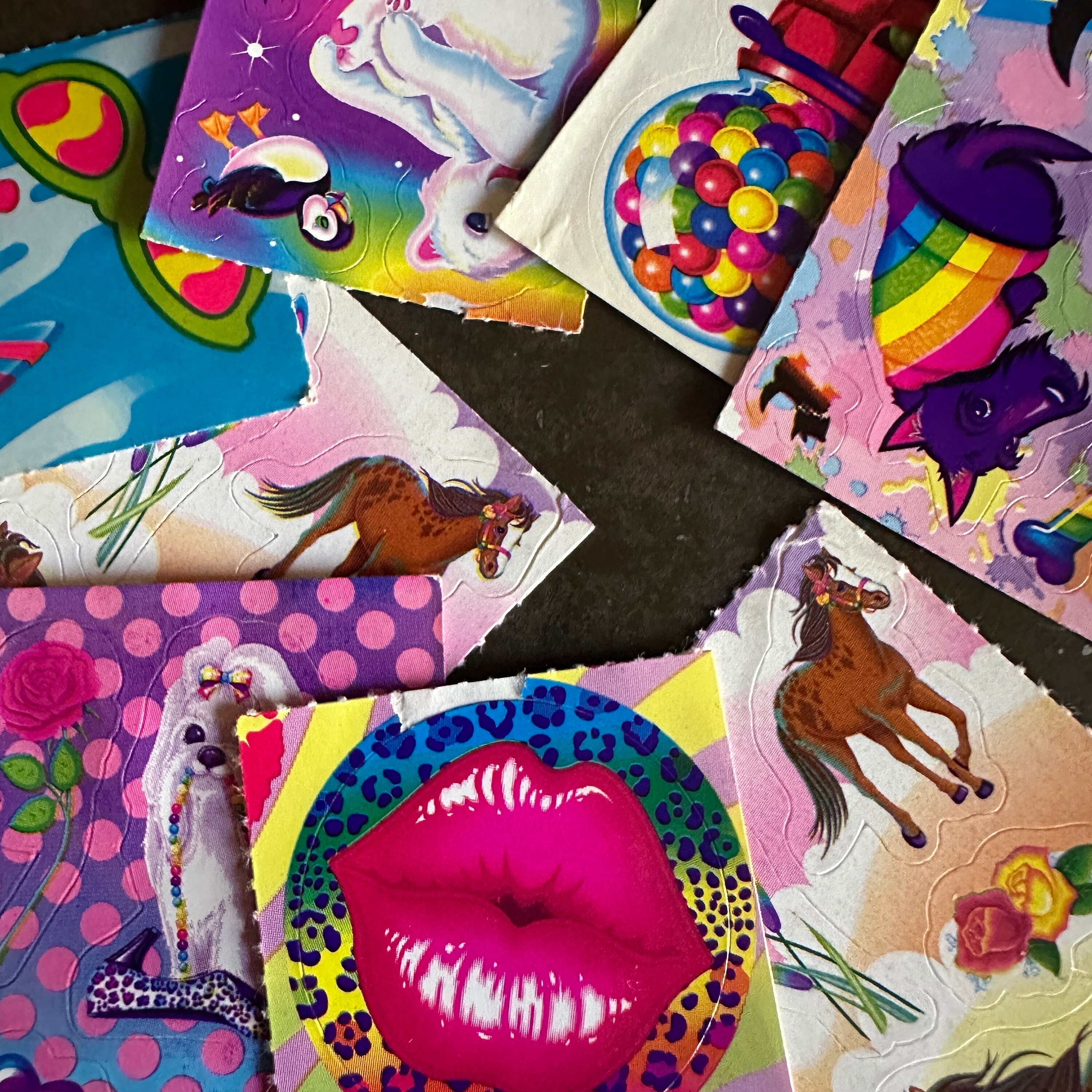 Lot De Stickers Lisa Frank Vintage - Plus De 200 Autocollants Dauphins - Années 90