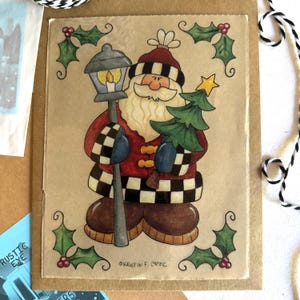 Autocollants de Noël vintage grand père Noël par Provo Craft, Kristin Cook Scrapbooking Biggies fond clair, autocollants rétro père Noël