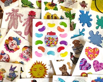 Vintage Sandylion Prismatic YOU CHOOSE 80’s & 90’s Stickers, Sparkly Glitter Foil, Gift For Sticker Collection, Jellybeans Penguin Halloween