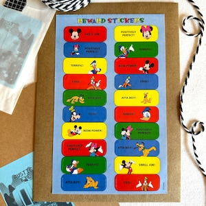 Vintage Sandylion Mickey Mouse beloning maxi sticker, teambuilding beloningsstickers, wow Power Atta Boy coole geweldige Donald Duck Goofy Minnie