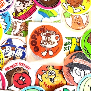 Surprise Set Of 3 IMPERFECT Trend Scratch ‘N Sniff Stickers: 80s & 90s Authentic Vintage Smelly Stickers, Shiny And Matte Circle Stickers