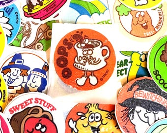 Surprise Set Of 3 IMPERFECT Trend Scratch ‘N Sniff Stickers: 80s & 90s Authentic Vintage Smelly Stickers, Shiny And Matte Circle Stickers