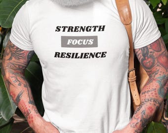 Kraft Fokus Resilienz T-Shirt | Motivierendes Typografie Tee