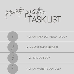 Private Practice Task List