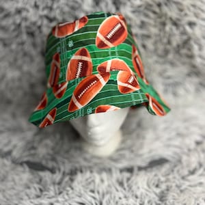 Handmade Football-Themed Bucket Hat – Game Day Ready!