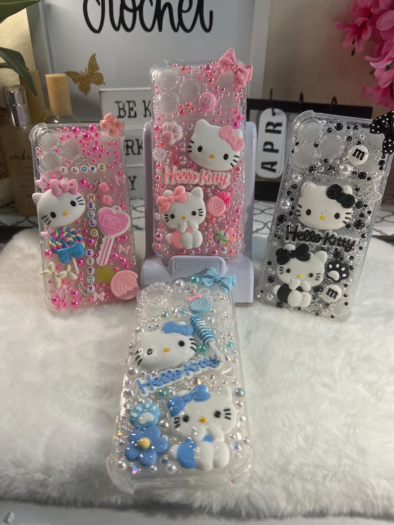 Hello Kitty Diamond Cell Phone Case: Trendy Custom iPhone 17 pro max case afbeelding 1