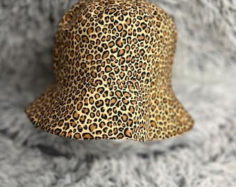 Womens leopard print sewn bucket hat | Stylish Summer Bucket Hat
