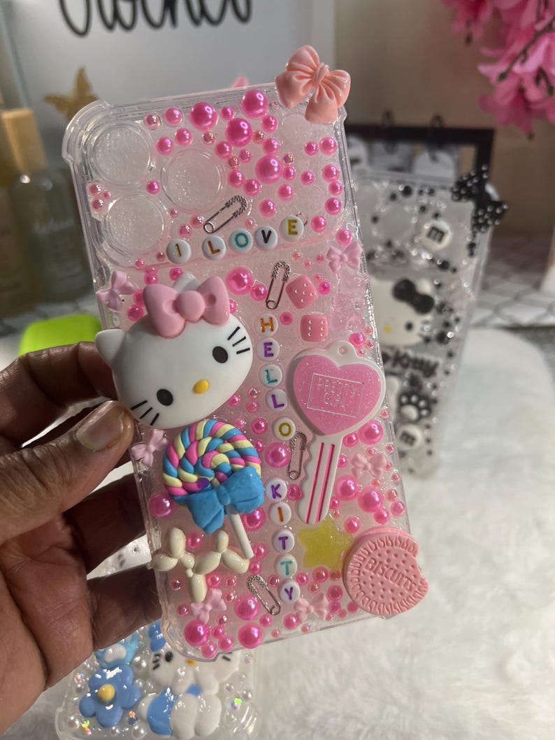 Hello Kitty Diamond Cell Phone Case: Trendy Custom iPhone 17 pro max case afbeelding 12