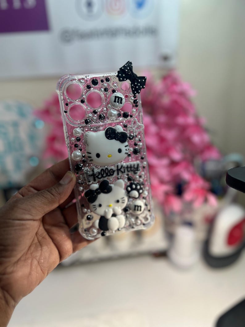 Hello Kitty Diamond Cell Phone Case: Trendy Custom iPhone 17 pro max case afbeelding 7
