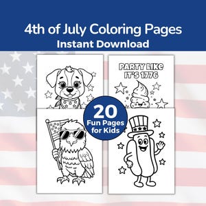 4th of July Coloring Pages for Kids, USA 250 Coloring Pack, Independence Day Printable, Patriotic Coloring Sheets, Kids Activity