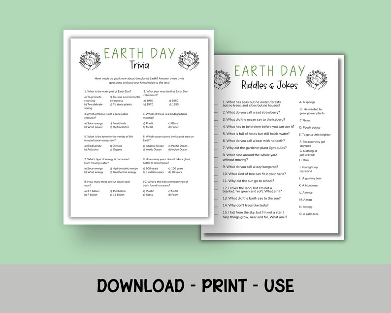 Earth Day Activity Bundle, Earth Day Printable Games for Kids ...