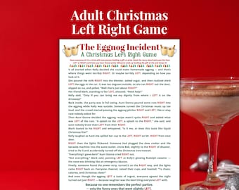 Christmas Left Right Game, Funny Adult Christmas Game, Holiday Party Gift Exchange Game, Fun Christmas Pass the Gift Printable for Adults