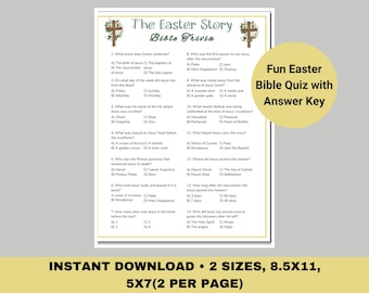 Trivia de Pascua, juego de trivia bíblica, actividad de Pascua imprimible