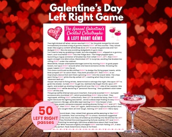 Galentines Day Links Rechts Spiel, Partyspiel für Erwachsene zum Ausdrucken, Girls Night, Bachelorette Party, Valentines Pass das Geschenk, Trinkspiel