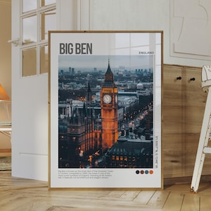 Big Ben Poster, London Poster, United Kingdom Wall Art, Travel Decor, Unique Gift, Home Decoration