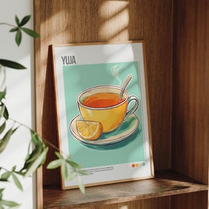 Moderne Küche Dekor, Minimalistische Kaffee Wandkunst, Yuja, Yuja Tee, koreanische, Yuja Poster, Kaffee Geschenke, digitale, druckbare Wandkunst