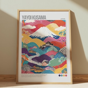 Yayoi Kusama inspiriert Digital Download, Abstrakte Kunst, Yayoi Kusama Poster, Japanische Wandkunst, Yayoi Kusama Japanische Galerie Wandkunst Wohnzimmer