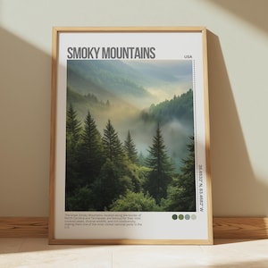 Real Photo ,Great Smoky Mountains, National Park Wall Art, Smoky Mountains Poster Print, Nature Art Decor, Wall Art Decor, Home Decor