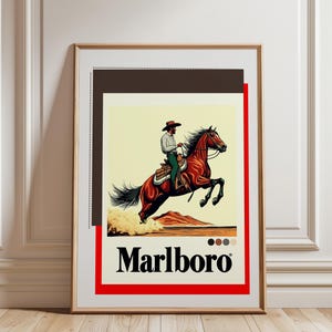 Marlboro, Marlboro Poster, Wall Decor, Vintage Marlboro Print,  Kitchen Poster, Home Decor, Vintage Poster, Wall Art, Bar Cart Print,