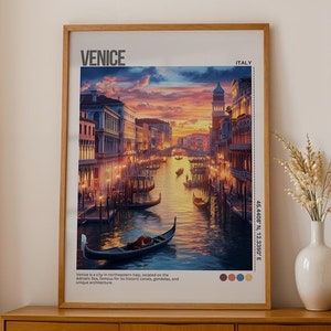 Cartaz de viagem de Veneza, Arte de parede de Veneza, Impressão da Itália, Cartaz de Veneza, Arte da Itália, Cartaz de Veneza, Decoração de parede