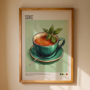 Moderne Küche Dekor, Minimalistische Kaffee Wandkunst, Soke, Soke Tee, koreanisch, Soke Poster, Kaffee Geschenke, digitale, druckbare Wandkunst