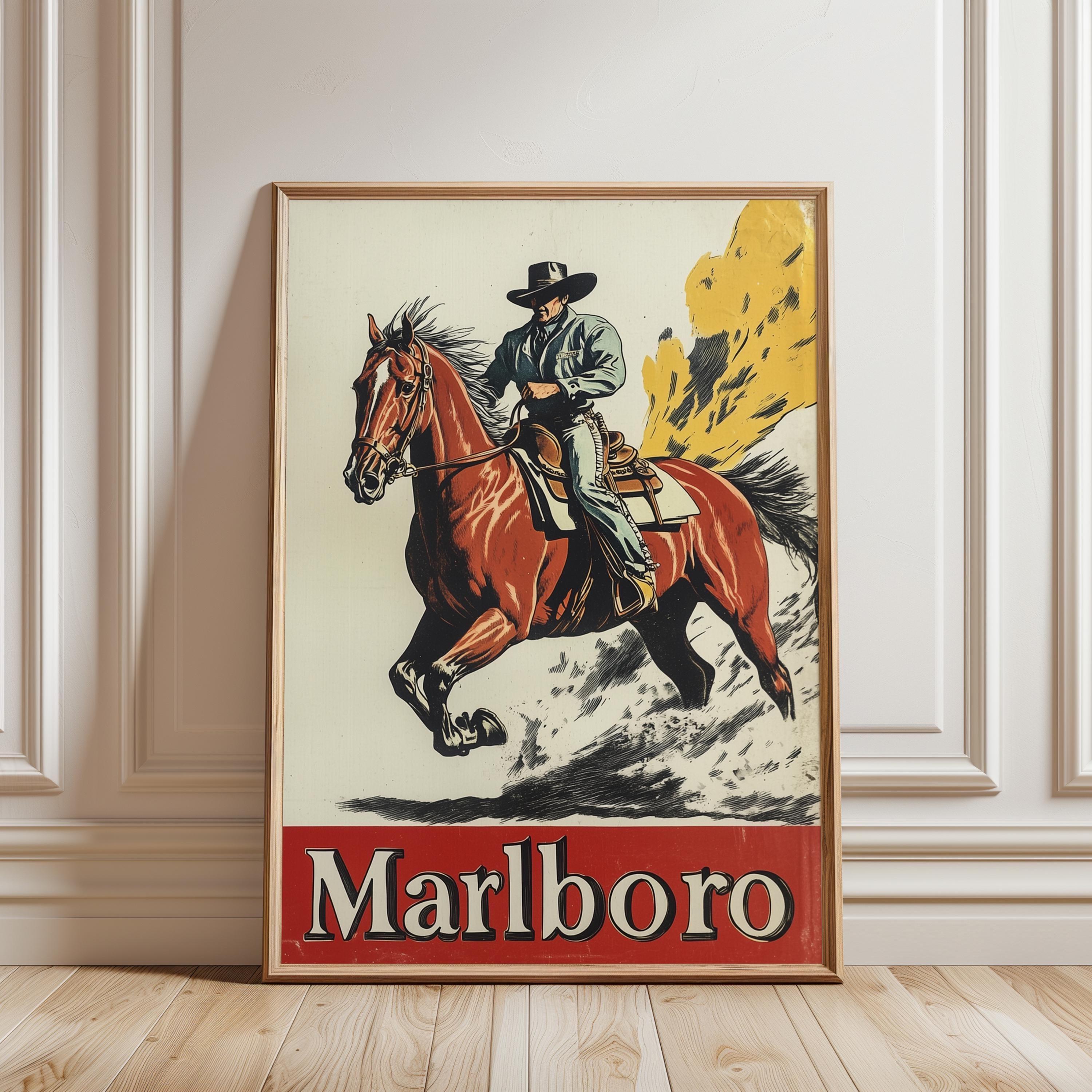 Marlboro カウボーイ ポスター 1997年製 Amazon.co.jp: JIOBEATS Marlboro Cigarettes Cowboy Man Ads ポスター