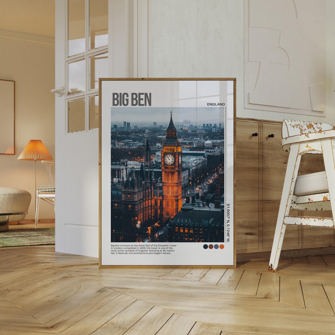 Big Ben Poster, London Poster, United Kingdom Wall Art, Travel Decor ...