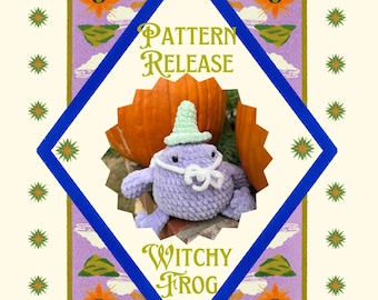 Low/No Sew Crochet Frog Witch Amigurumi (PDF Pattern)