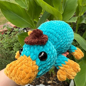 Unique Crocheted Platypus: Choose Eye Style - Collectible Critter!