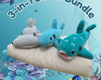 Crochet Shark Pattern Bundle: 3-in-1 Amigurumi (PDF Pattern)