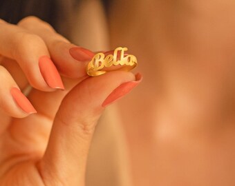 Custom Name Ring - Personalized Name Ring - Handmade Stacking Ring - Custom Name Jewelry - Gift for Her