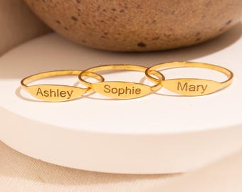 Personalized Name Ring, Stackable Name Ring, Custom Name Ring, Personalized Name Stacking Ring, Engraved Name Ring