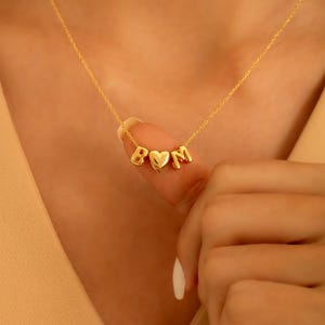Personalisierte 3D Buchstabe Halskette - Benutzerdefinierte Blase Anfang Charme - Geschenk für sie - Personalisierter 3D Buchstabe Charme - Benutzerdefinierte Schmuck-Paar Halskette