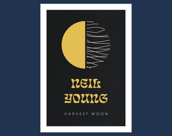 Harvest Moon - Neil Young - A5, A4 - Music Poster/Print