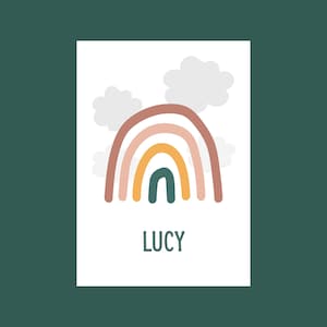 Lámina personalizada Arcoíris - A5, A4 y A3 - Pósters/láminas para habitación infantil